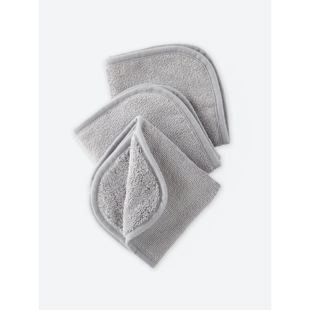 Norwex Ultra Plush Body and Face Cloths Graphite Set of 3 NWT
